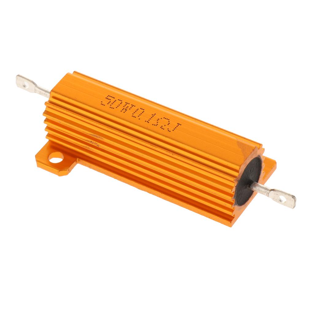 Gold Aluminum Shell resistor RX24 50W High Power Resistor For LED Bulb 0.1R