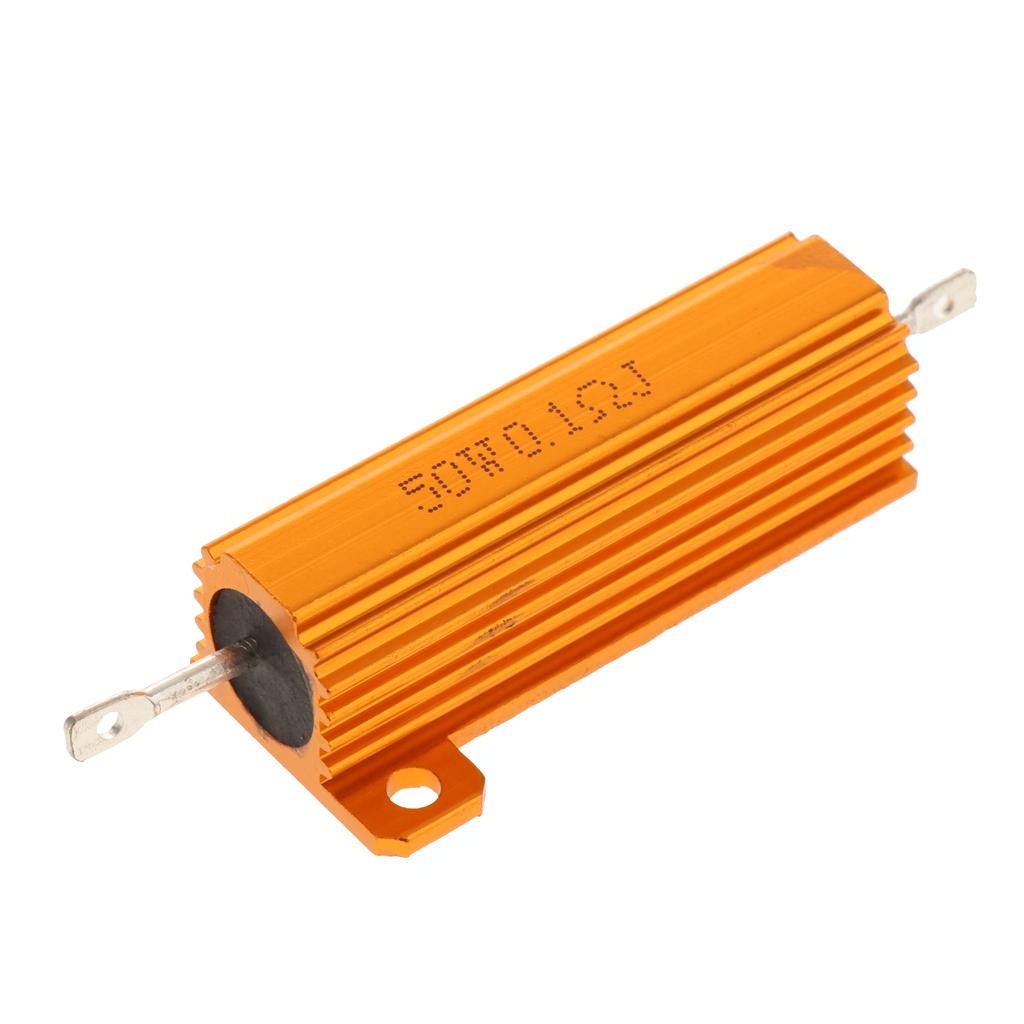 Gold Aluminum Shell resistor RX24 50W High Power Resistor For LED Bulb 0.1R