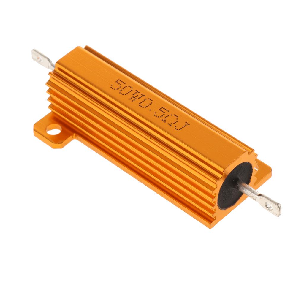 Gold Aluminum Shell resistor RX24 50W High Power Resistor For LED Bulb 0.5R