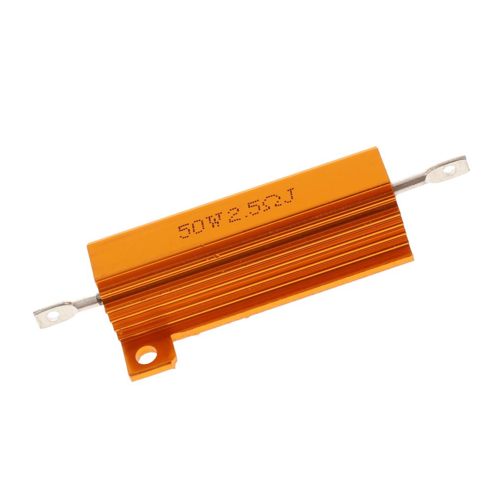 Gold Aluminum Shell resistor RX24 50W High Power Resistor For LED Bulb 2.5R