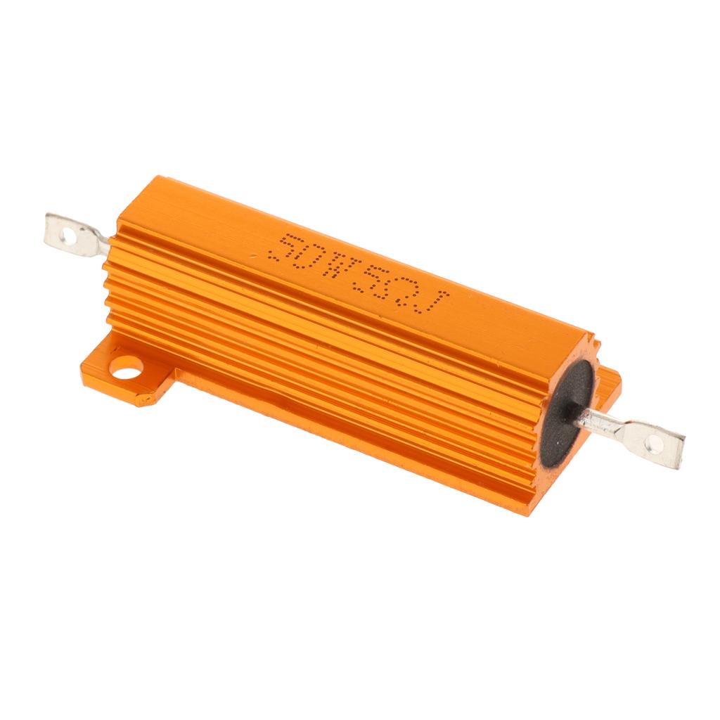 Gold Aluminum Shell resistor RX24 50W High Power Resistor For LED Bulb 5R