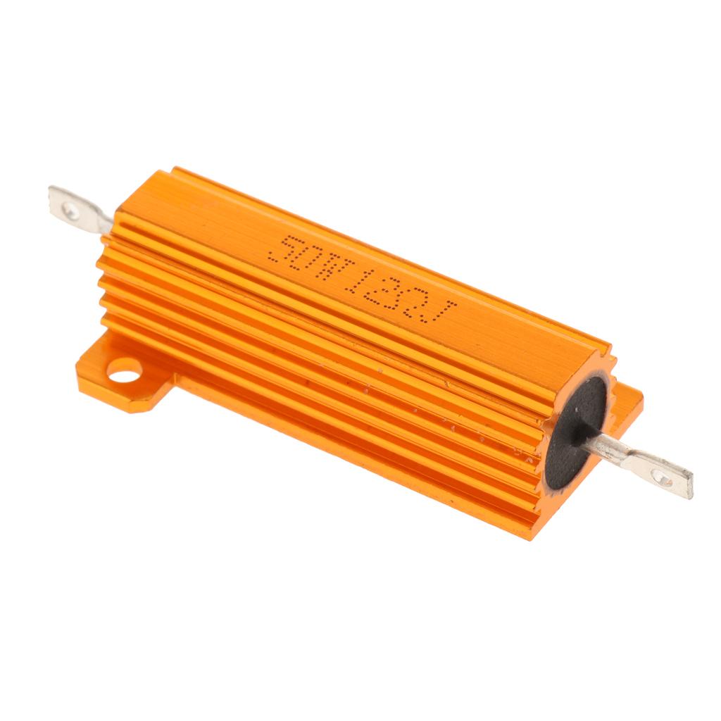 Gold Aluminum Shell resistor RX24 50W High Power Resistor For LED Bulb 12R
