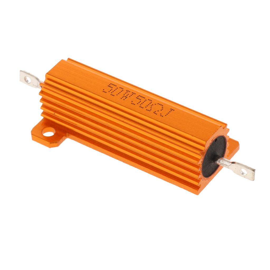 Gold Aluminum Shell resistor RX24 50W High Power Resistor For LED Bulb 50R