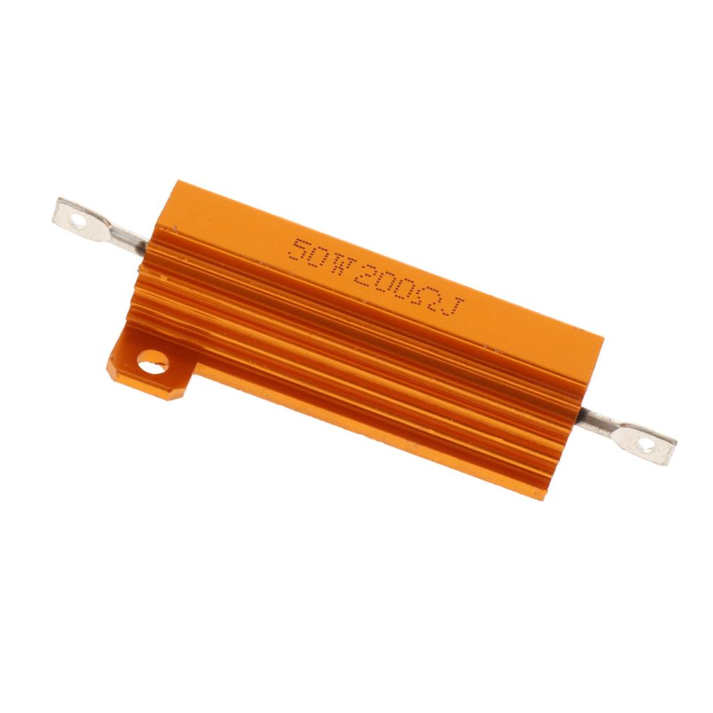 Gold Aluminum Shell resistor RX24 50W High Power Resistor For LED Bulb 200R