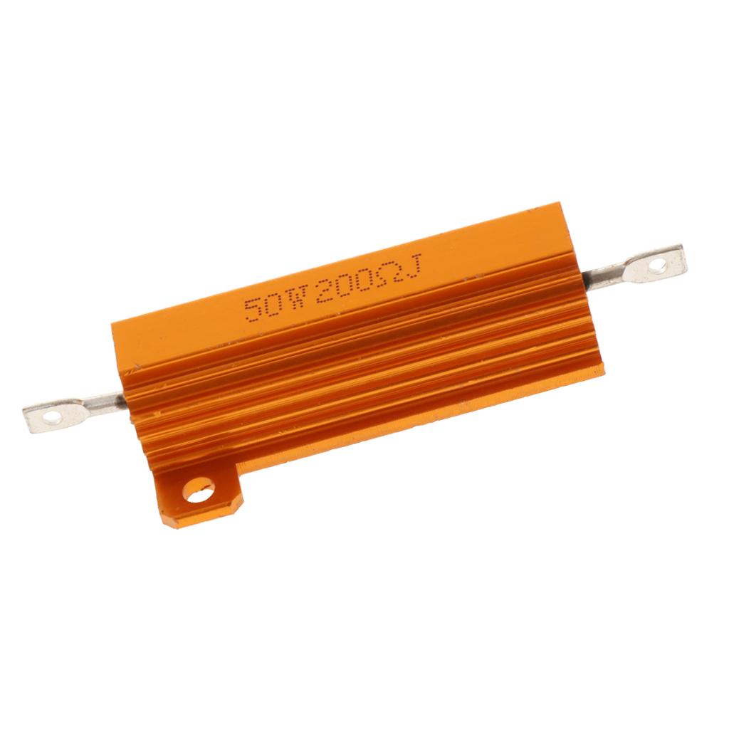 Gold Aluminum Shell resistor RX24 50W High Power Resistor For LED Bulb 200R