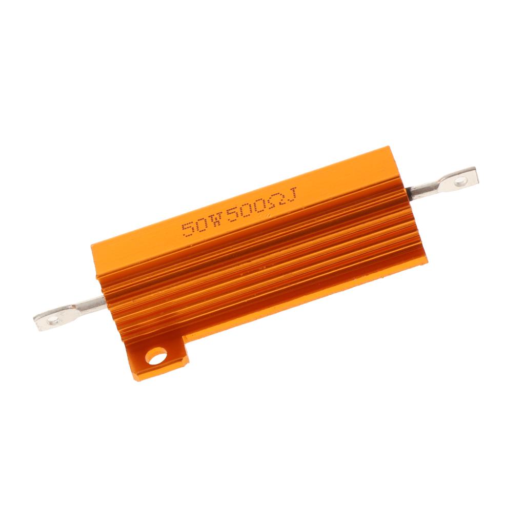 Gold Aluminum Shell resistor RX24 50W High Power Resistor For LED Bulb 500R