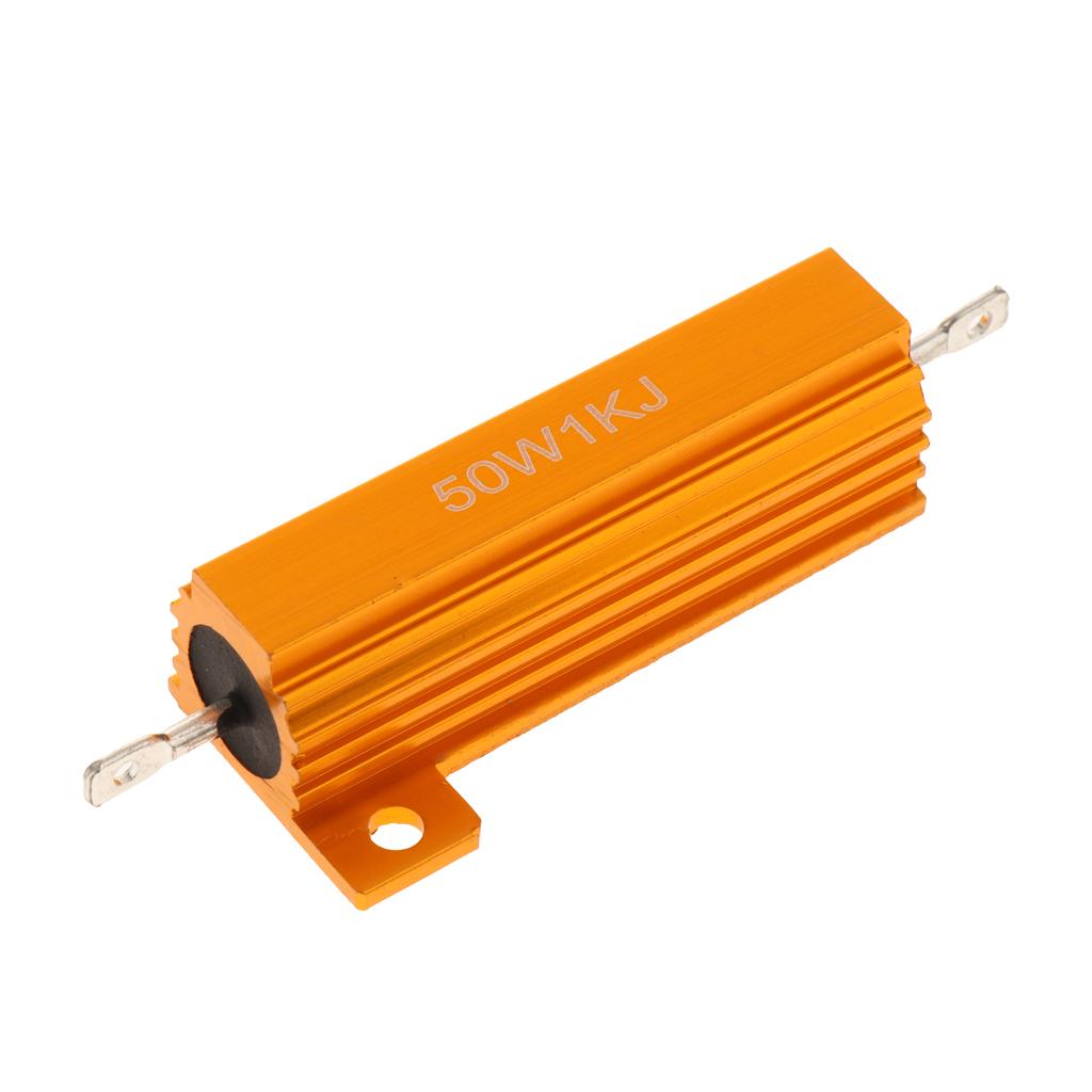 Gold Aluminum Shell resistor RX24 50W High Power Resistor For LED Bulb 1K