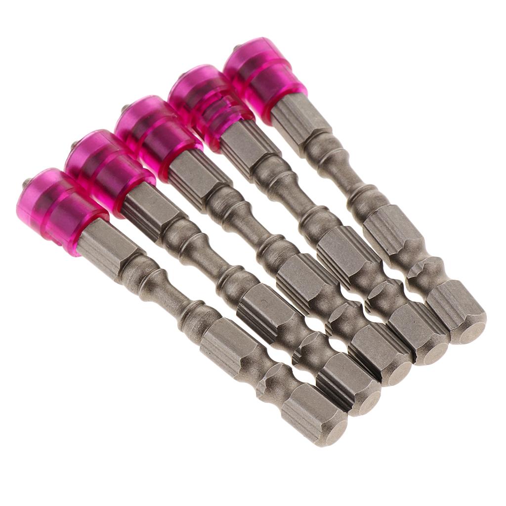 5 in 1 Phillips Cross Screwdriver Bit Set Hex for Drill Screw Driver Purple