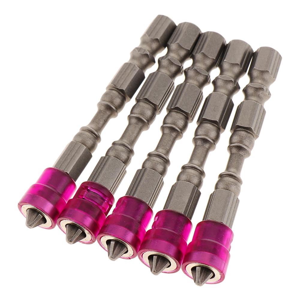 5 in 1 Phillips Cross Screwdriver Bit Set Hex for Drill Screw Driver Purple