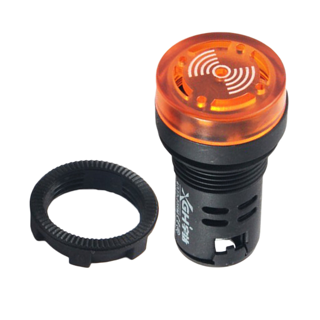 Buzzer Lamp AD16 22SM LED Flash Alarm Indicator Signal Lamp With Buzzer 220V AC, Yellow