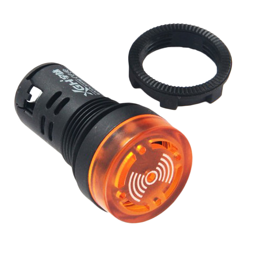 Buzzer Lamp AD16 22SM LED Flash Alarm Indicator Signal Lamp With Buzzer 220V AC, Yellow