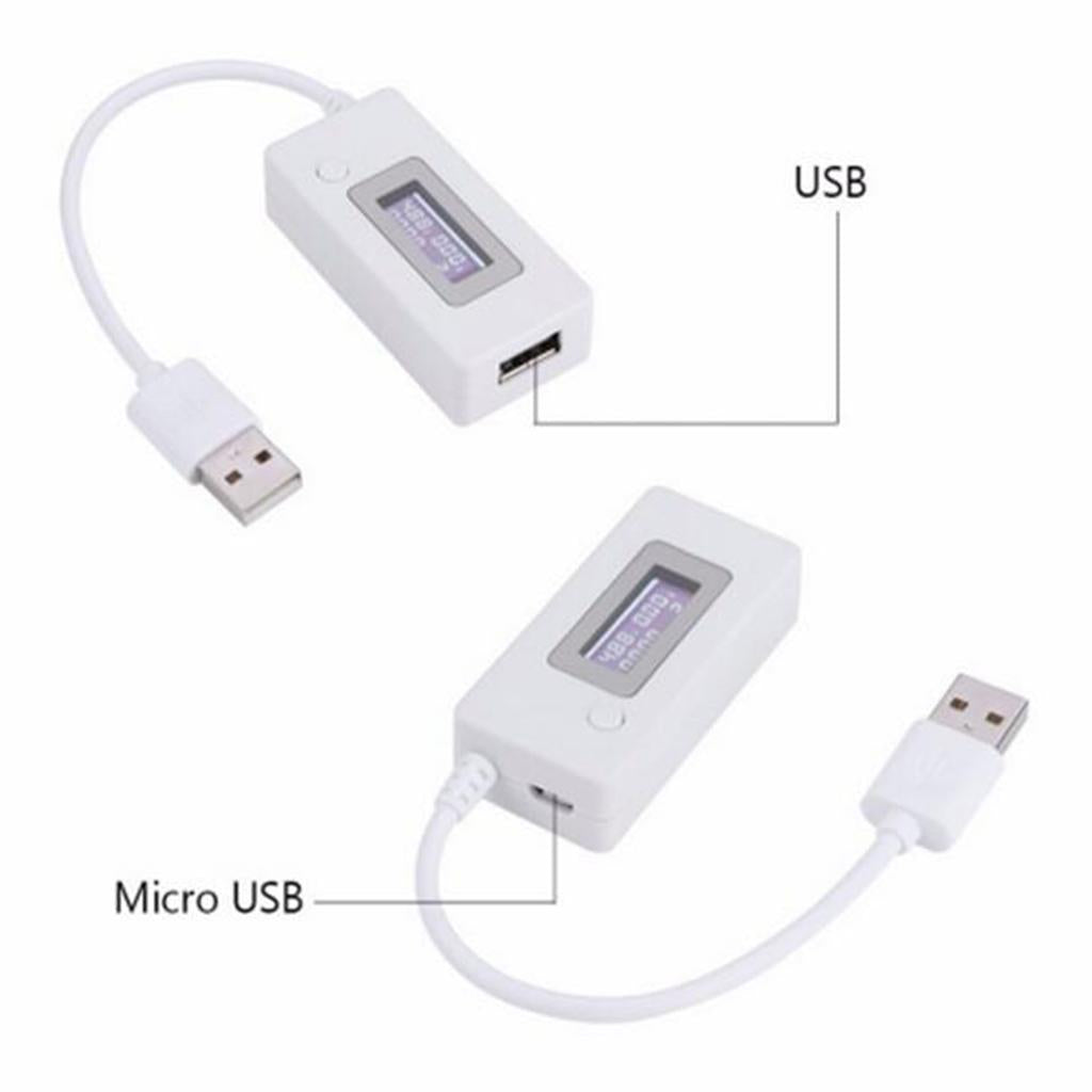 Mini Dual USB Current Voltage Tester USB Ammeter Charging Tester Monitor USB Ports Digital Display DC 4 30V, 0 99 hours