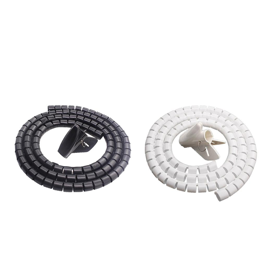 PE Cable Sleeve Cable Bundler Management Cord Organizer System Black