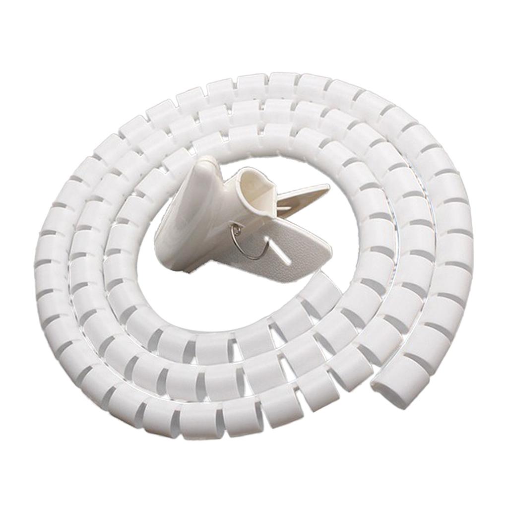 PE Cable Sleeve Cable Bundler Management Cord Organizer System White