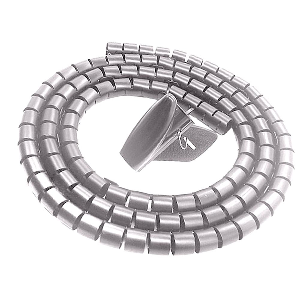 PE Cable Sleeve Cable Bundler Management Cord Organizer System Silver