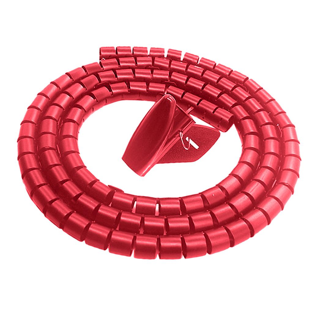 PE Cable Sleeve Cable Bundler Management Cord Organizer System Red