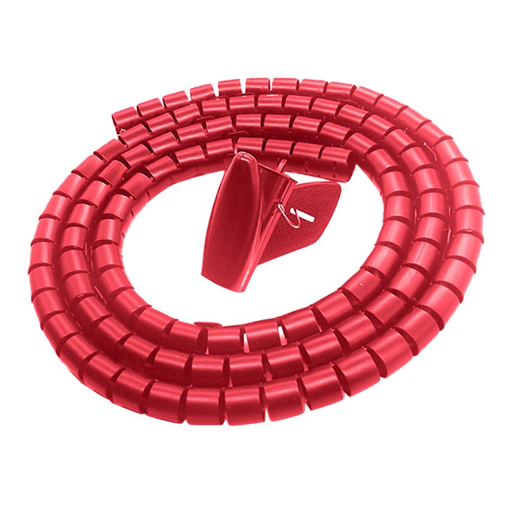 PE Cable Sleeve Cable Bundler Management Cord Organizer System Red