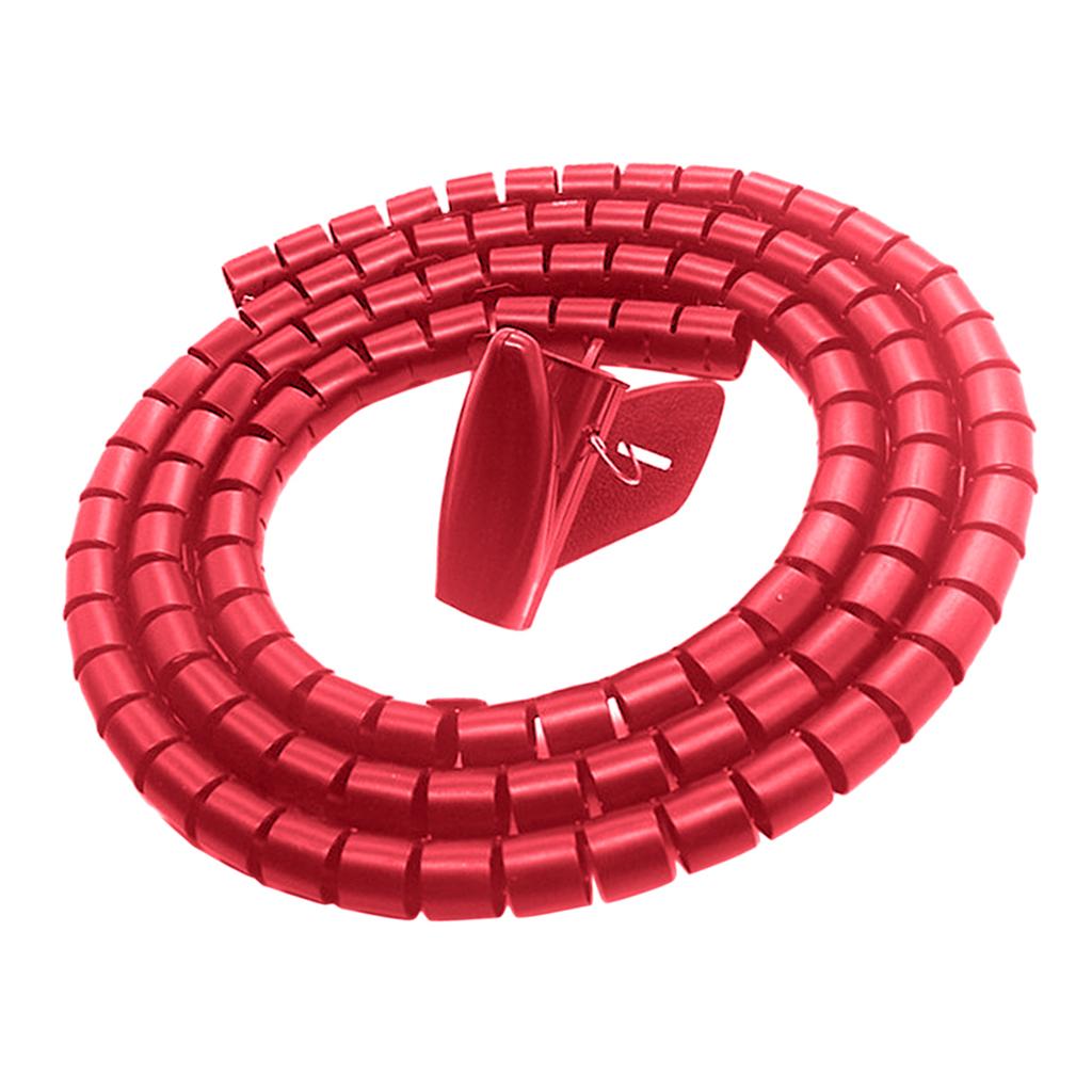 PE Cable Sleeve Cable Bundler Management Cord Organizer System Red