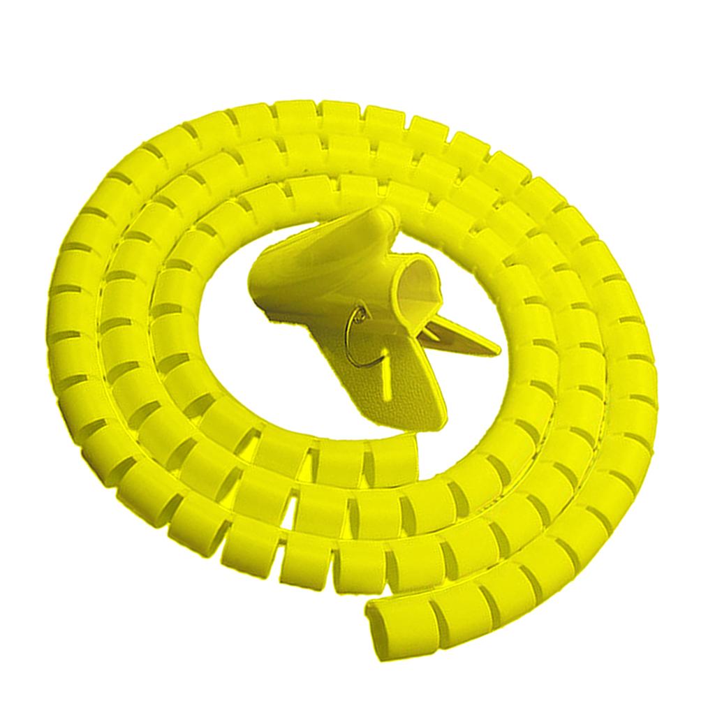 PE Cable Sleeve Cable Bundler Management Cord Organizer System Yellow