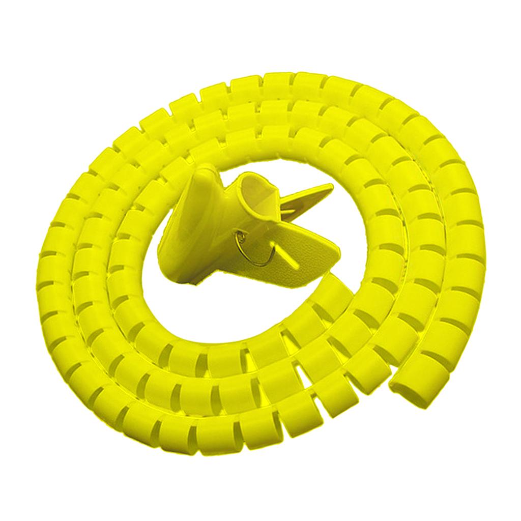 PE Cable Sleeve Cable Bundler Management Cord Organizer System Yellow