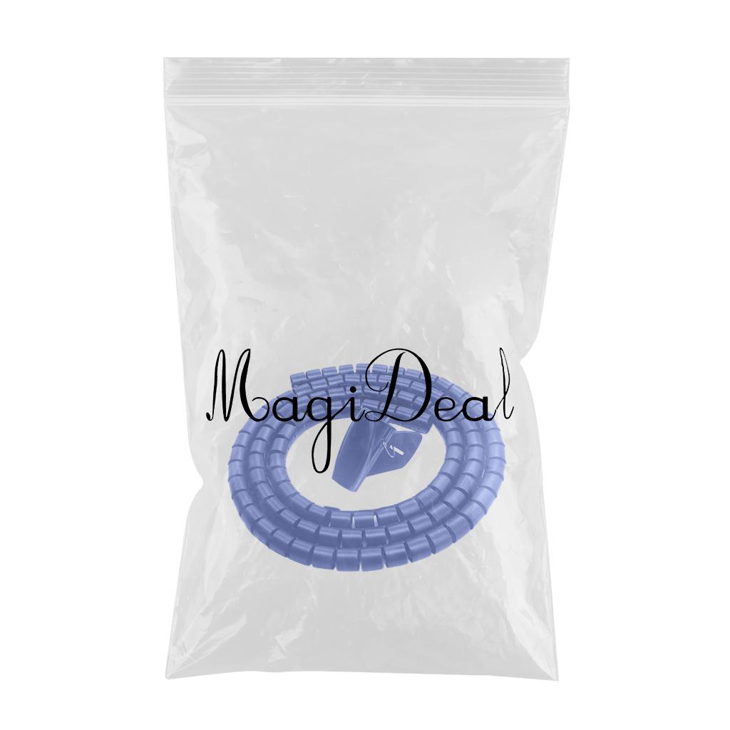 PE Cable Sleeve Cable Bundler Management Cord Organizer System Blue
