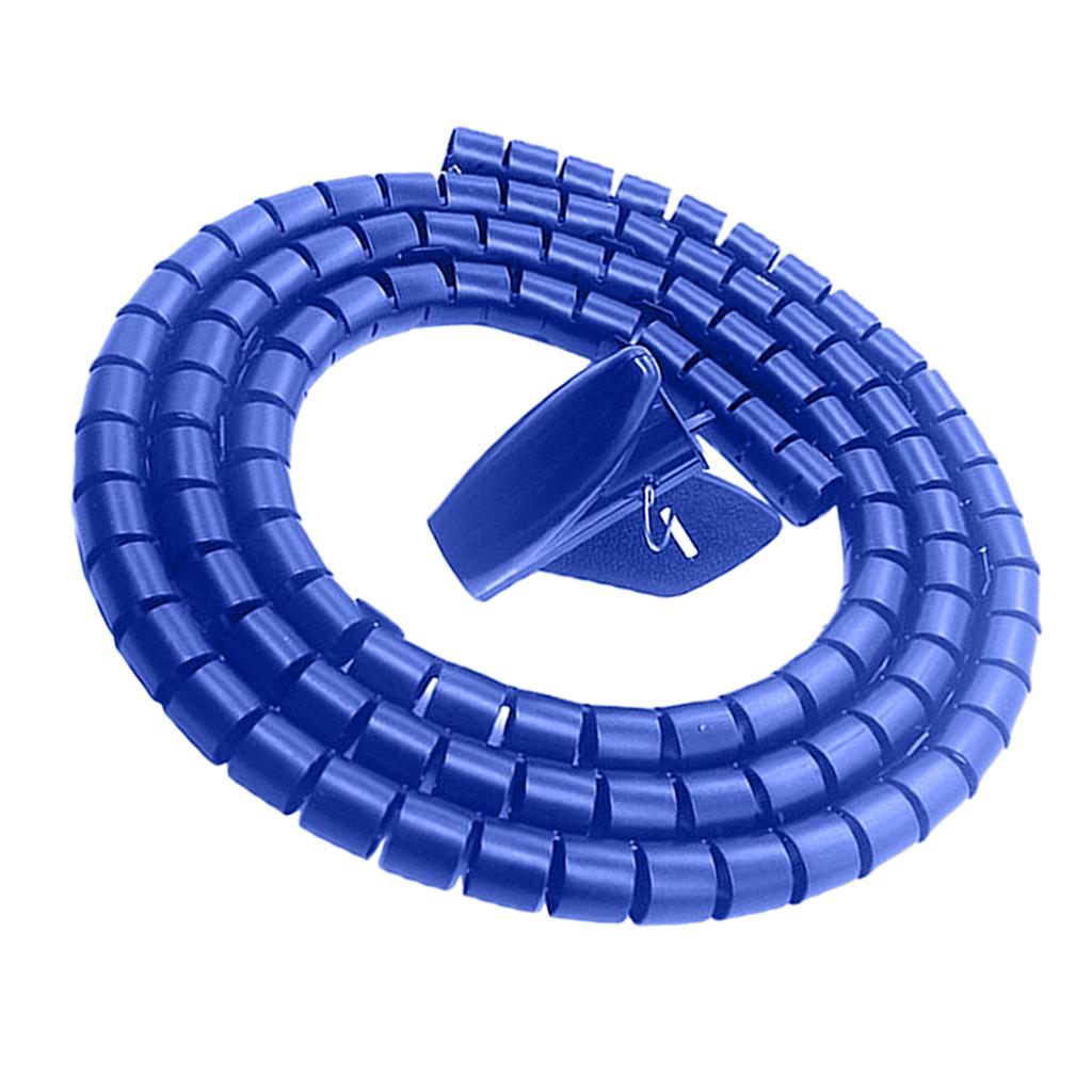 PE Cable Sleeve Cable Bundler Management Cord Organizer System Blue