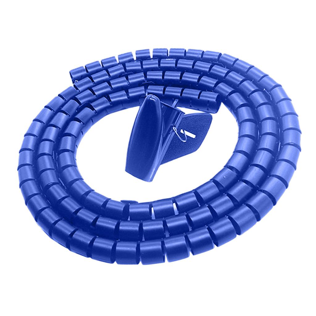 PE Cable Sleeve Cable Bundler Management Cord Organizer System Blue