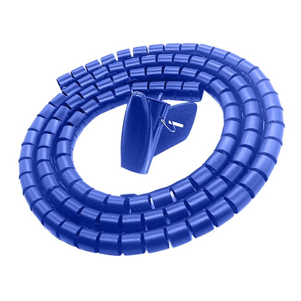 PE Cable Sleeve Cable Bundler Management Cord Organizer System Blue