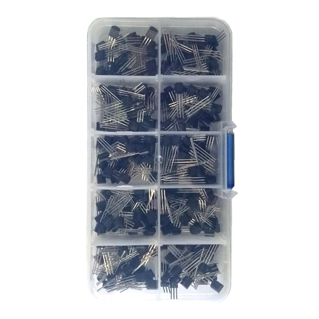 300 Pcs TO 92 Transistor Assortment Box Voltage Regulator Transistor B ...