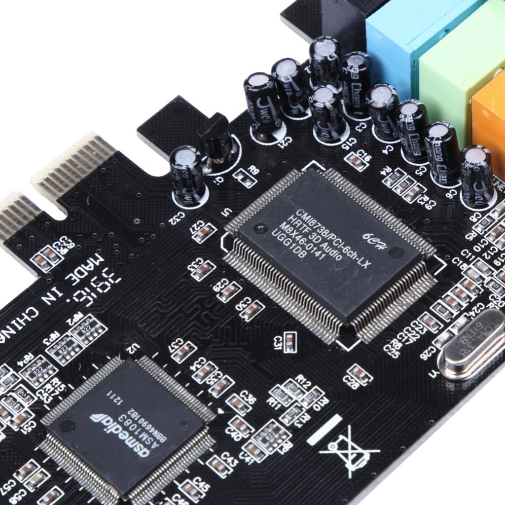 PCI E Express 6 Channel 5.1 CMI8738 3D Audio Sound Card for PC WIN2000 WINXP