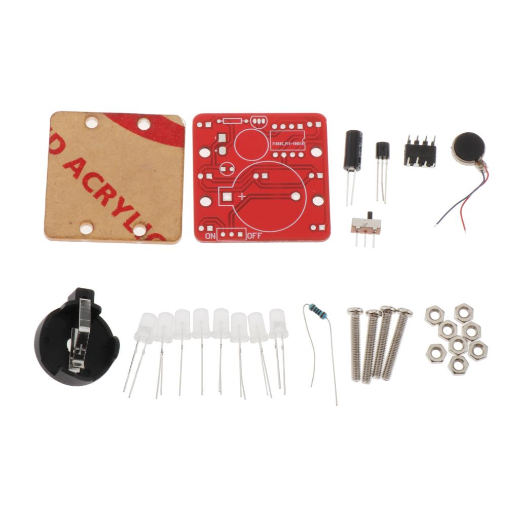 DIY Shaking LED Dice Kits Module with Small Vibration Motor Set Green
