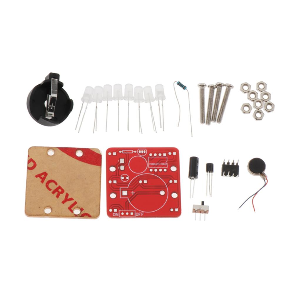 DIY Shaking LED Dice Kits Module with Small Vibration Motor Set Green