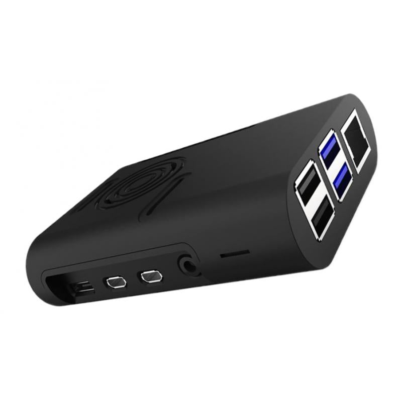 Case with Cooling Fan Heatsinks Installable for Raspberry Pi 4B Black