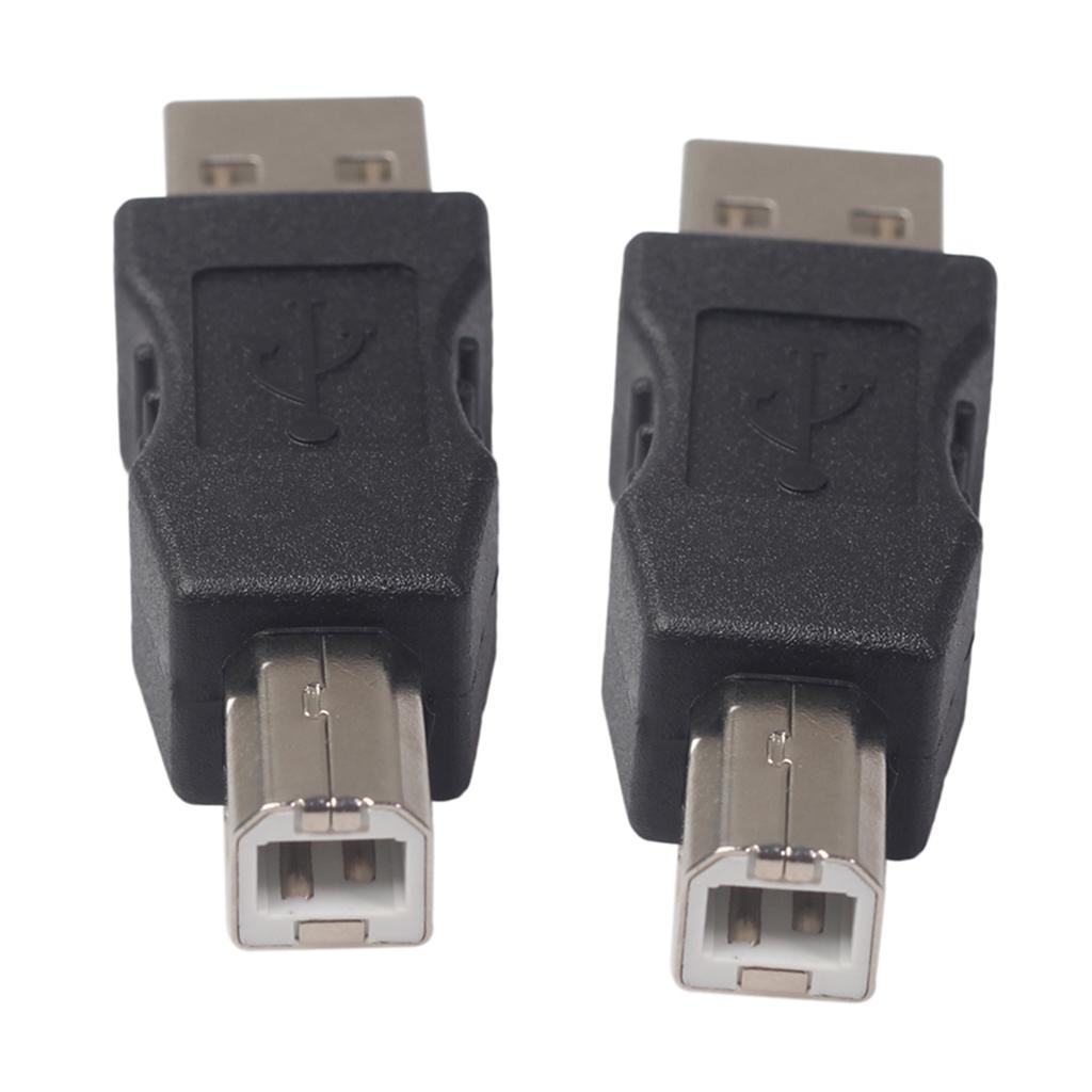 2x USB Printer Port Type A Male USB Type B Male Connector Adapter Converter