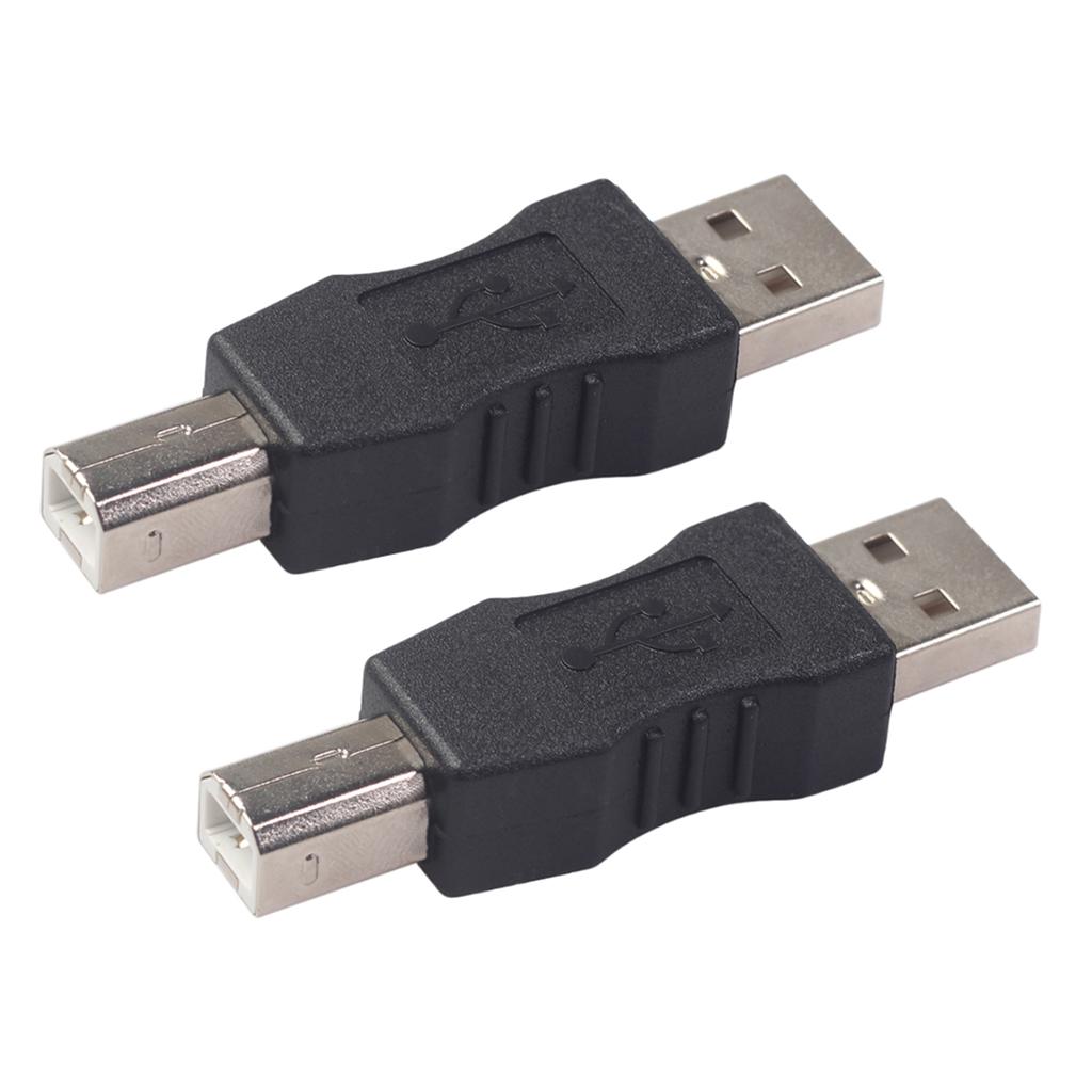 2x USB Printer Port Type A Male USB Type B Male Connector Adapter Converter