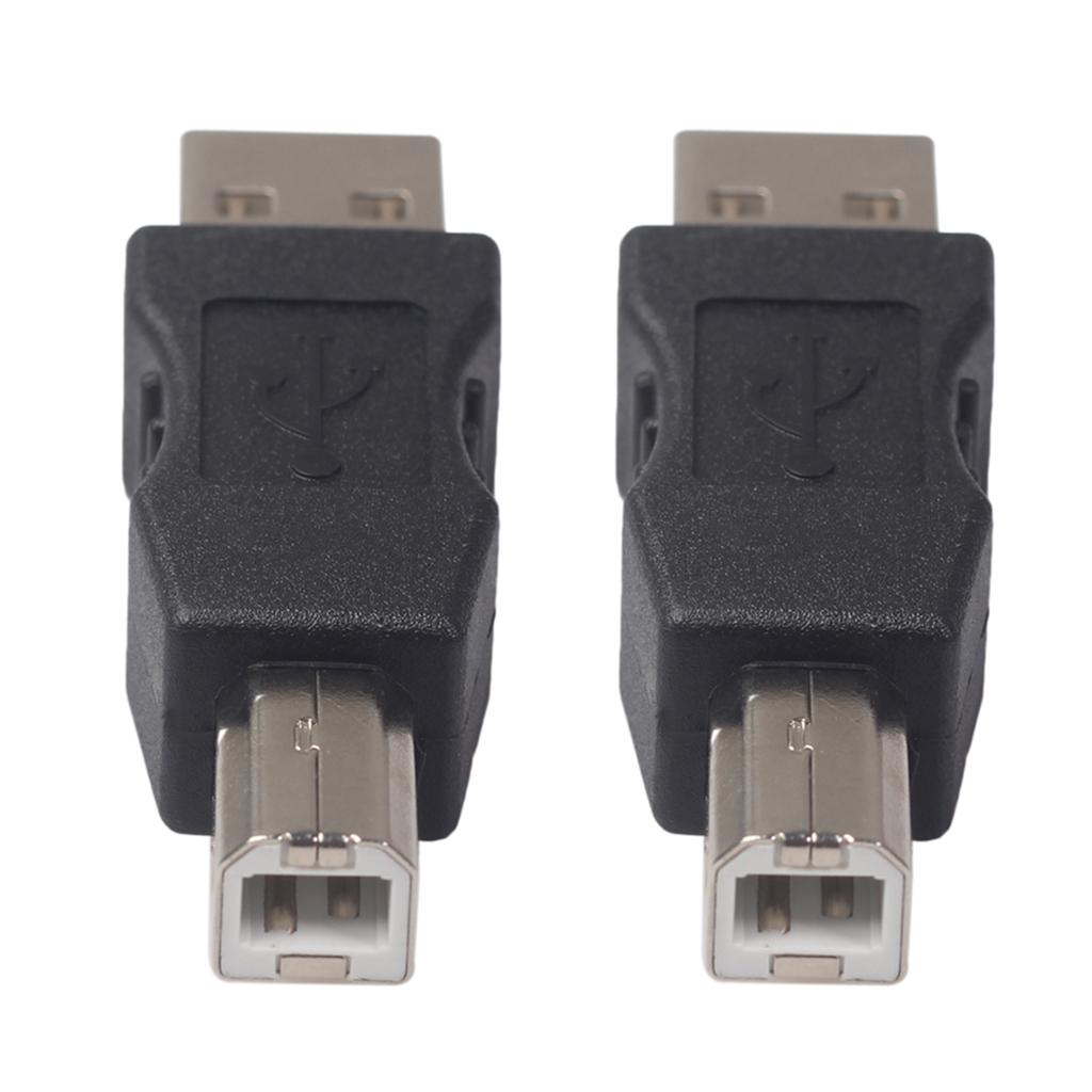 2x USB Printer Port Type A Male USB Type B Male Connector Adapter Converter