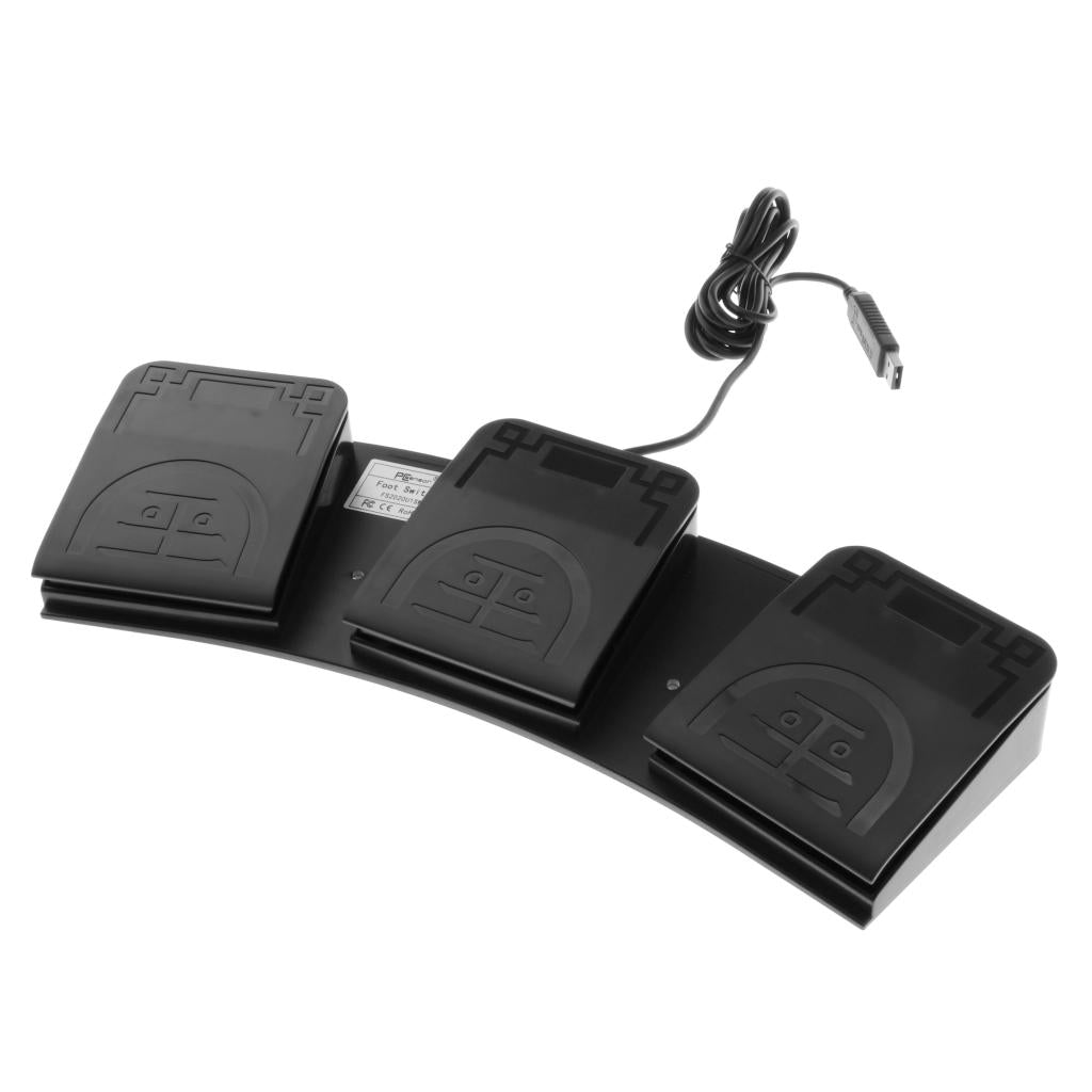 Plastic Computer USB Three Foot Switch Pedal mouse and keyboard w/ USB Cable