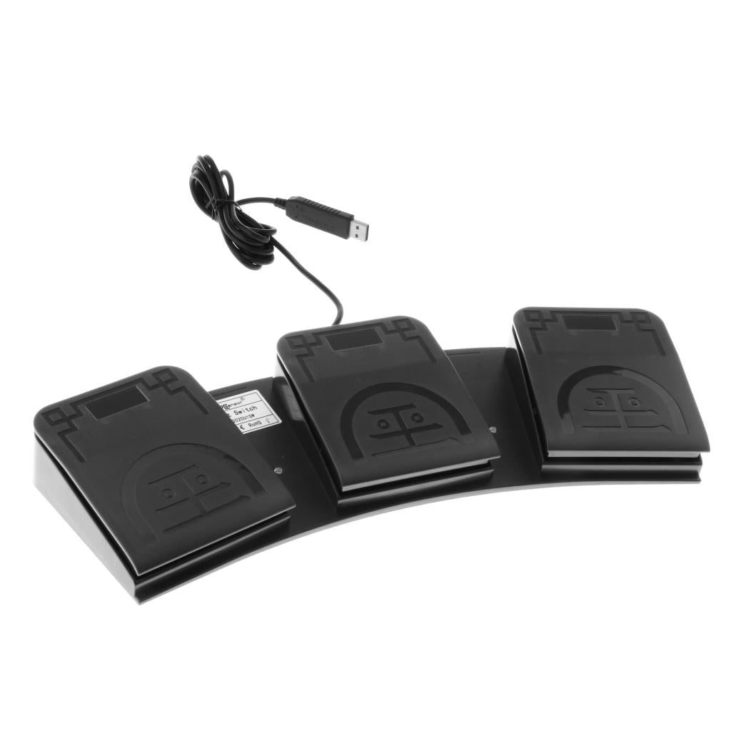 Plastic Computer USB Three Foot Switch Pedal mouse and keyboard w/ USB Cable
