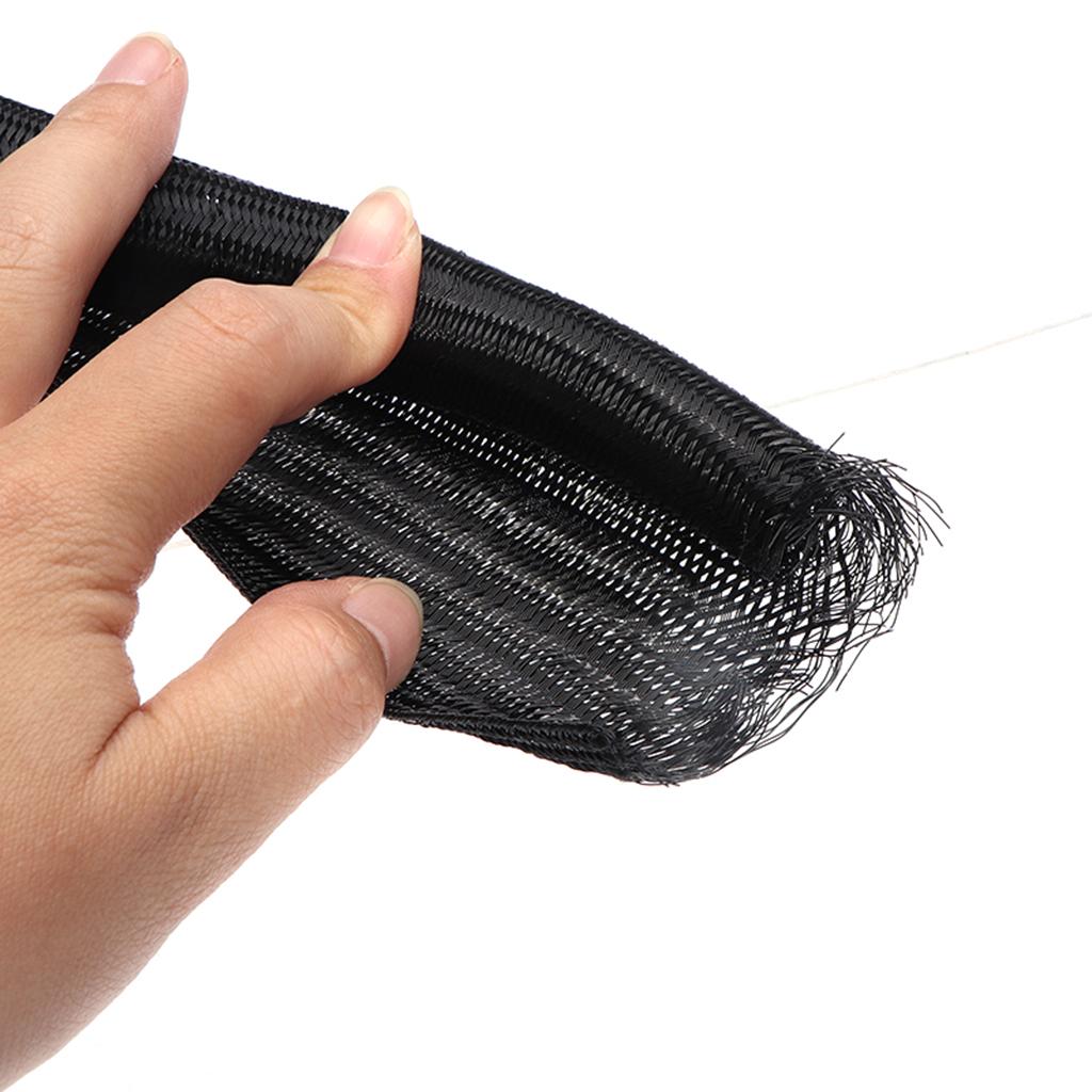 3M Braided Sleeving PET Braid Cable Wiring Harness Loom Protection Black 10mm