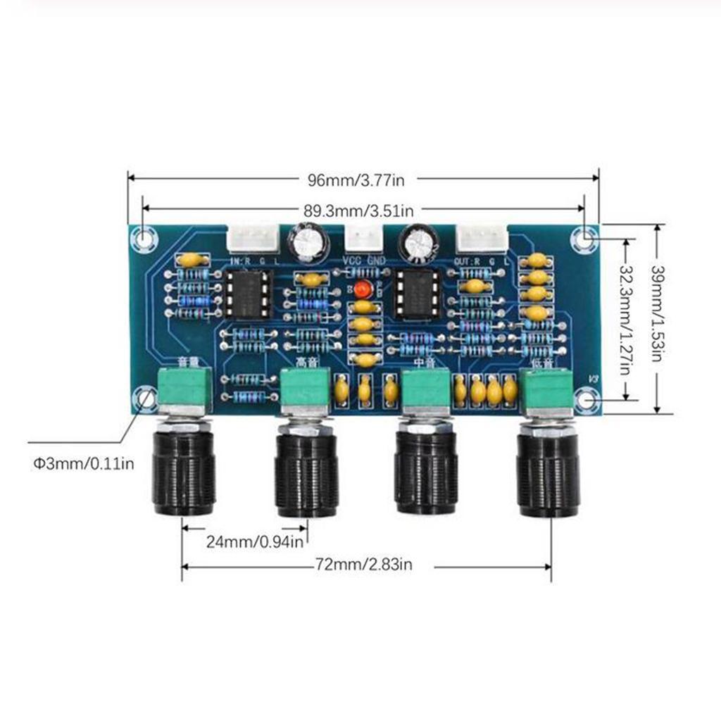 XH A901 Power Amplifier Tone Board Module Pre amplifier DC12 24V blue