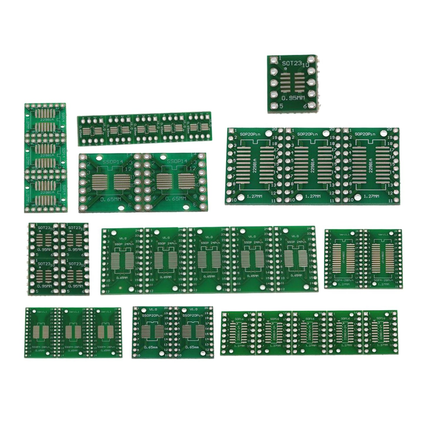 Set of 35 SOP MSOP SSOP SOT23 DIP Adapter PCB Socket Convertor Board DIY