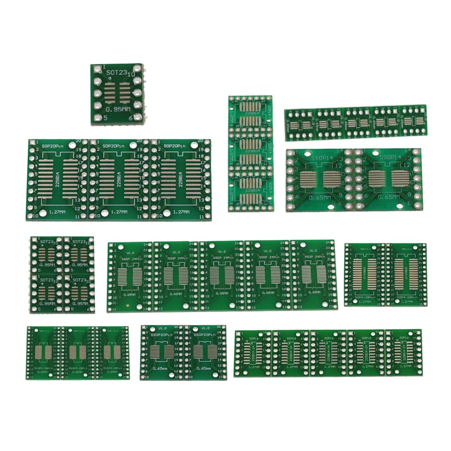 Set of 35 SOP MSOP SSOP SOT23 DIP Adapter PCB Socket Convertor Board DIY