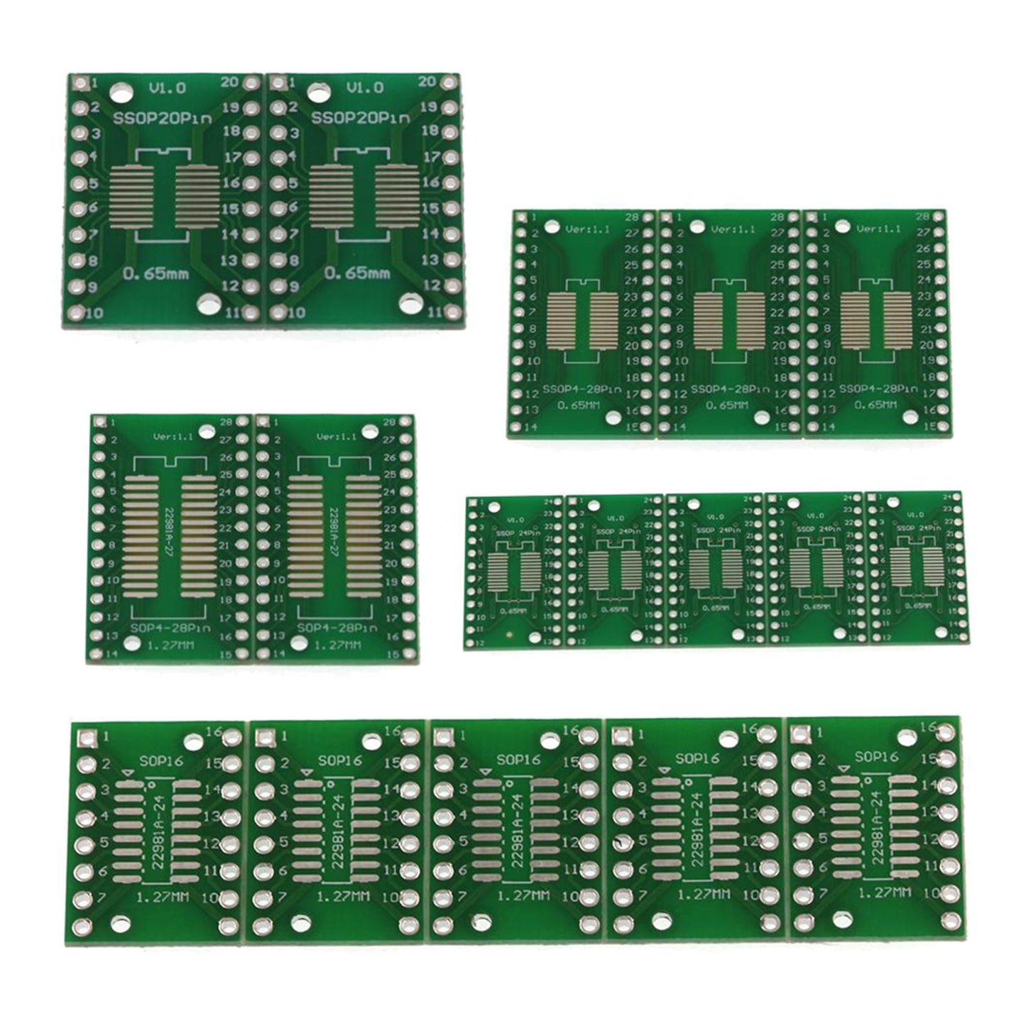 Set of 35 SOP MSOP SSOP SOT23 DIP Adapter PCB Socket Convertor Board DIY