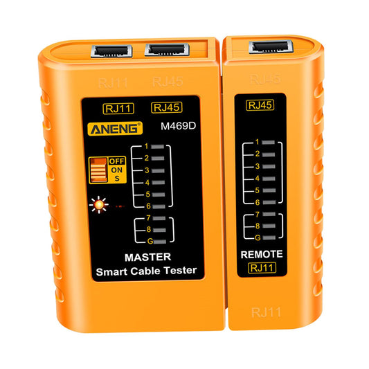 Ethernet Cable Tester Network Testing Tool Cat5 Cat5E Cat6 for Network Yellow