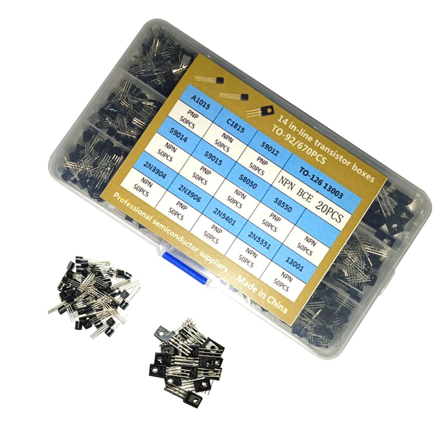 670 Pieces Transistor Kit Accessories for Electronic Projects
