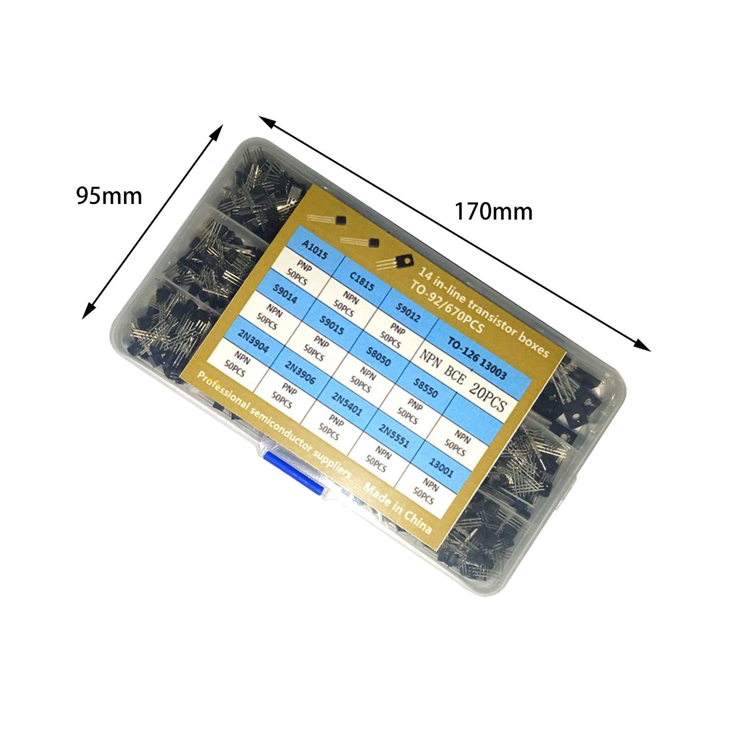 670 Pieces Transistor Kit Accessories for Electronic Projects