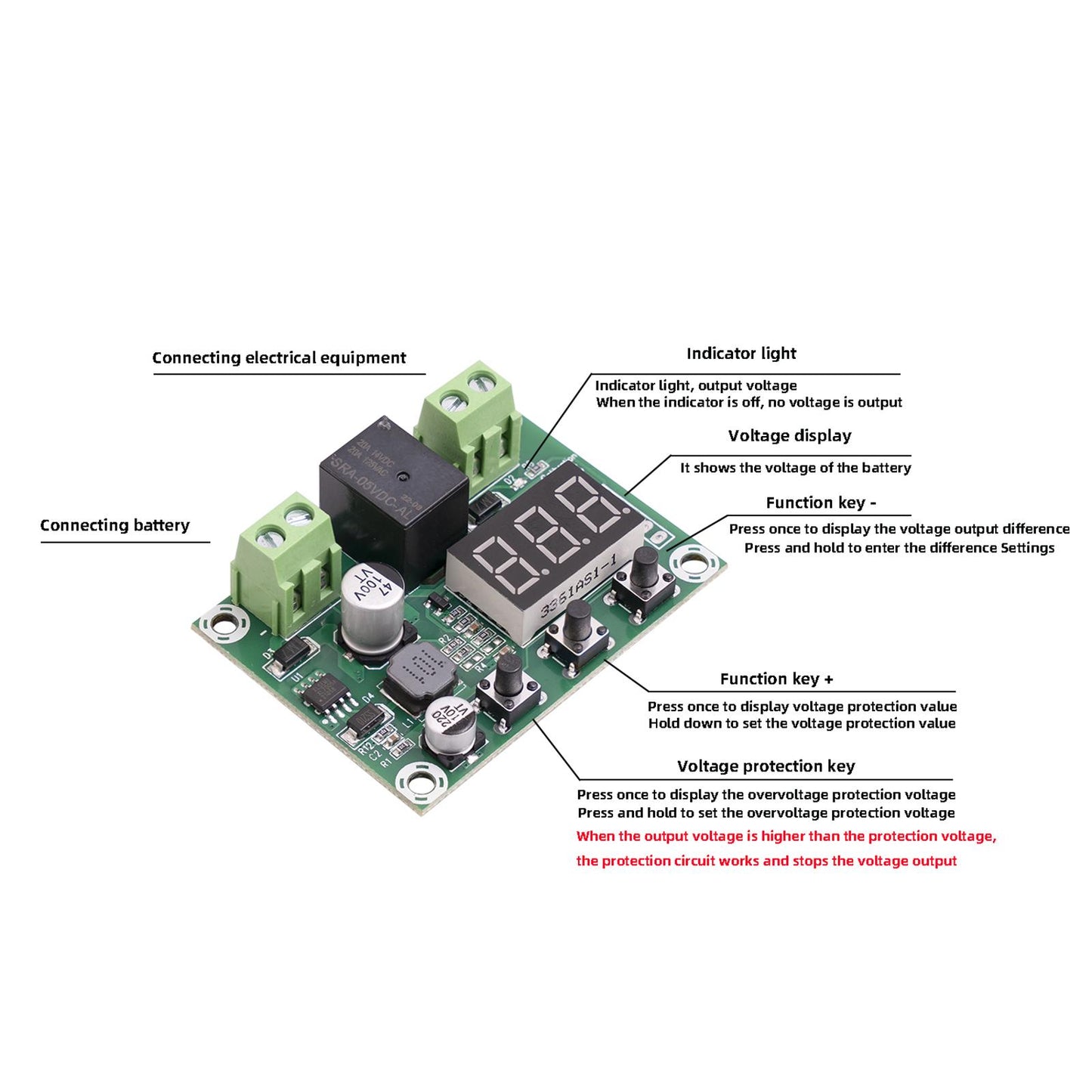 Protection Module 12V Xh M609 Cut Off Recovery for Controller Relay Switch