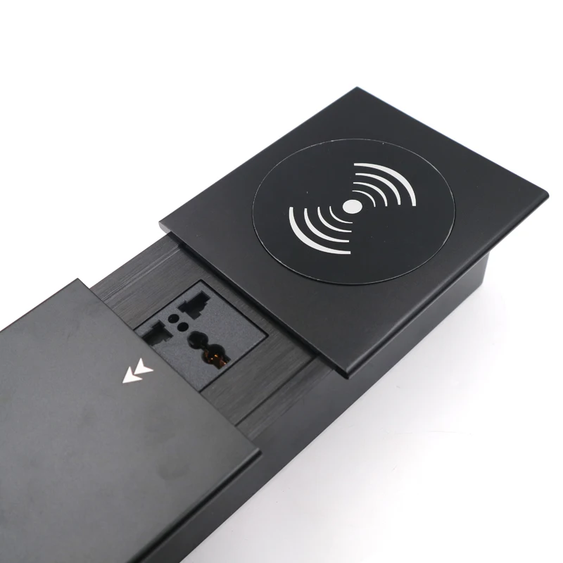 Desktop Sliding Socket 2 Universal plug with USB A&A charging with Telephone/ Network, with 1.8m power cable