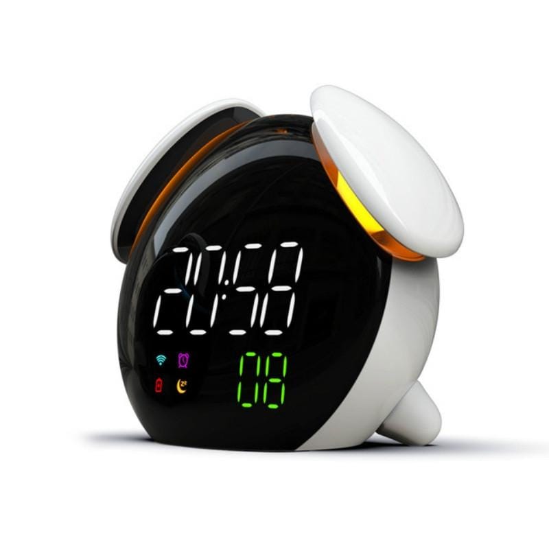 Creative Cartoon Dog Time Voice Broadcast Intelligent Induction Multifunctional Alarm Clock, Style:Weather Forecast (Black)