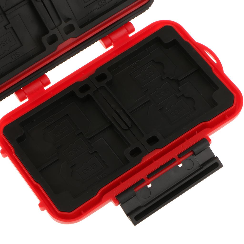 24 Slots Memory Card Case Carrying Holder Storage Box for CF Cards & TF Cards & SD Cards Red